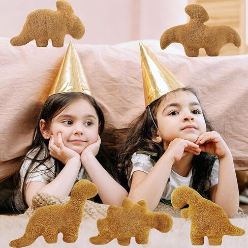 YOMOTREE Dino Chicken Nugget Plush، وسادة قطع الدجاج الناعمة على شكل ديناصور لهدايا عيد الميلاد، ديكورات الحفلات ذات الطابع الديناصور (Dino-C-Large) in Kuwait