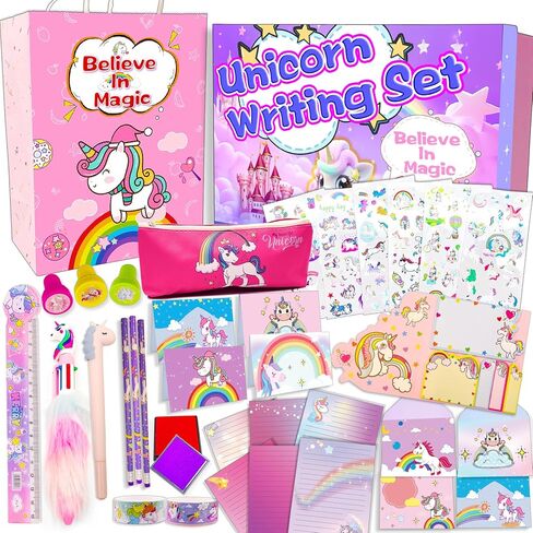 Y YOFUN Unicorns Gifts for Girls - Unicorn Stationary Set, Unicorn Toys for Kids, Art Supplies, Birthday, Christmas Gifts for 6 7 8 9 10 11 12 Years Old Girl, Preteen Craft Toys in Kuwait