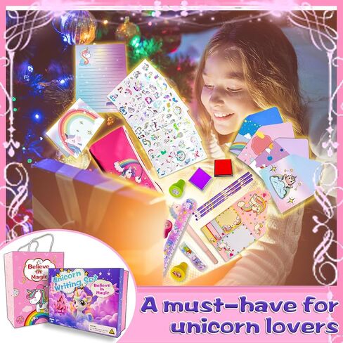 Y YOFUN Unicorns Gifts for Girls - Unicorn Stationary Set, Unicorn Toys for Kids, Art Supplies, Birthday, Christmas Gifts for 6 7 8 9 10 11 12 Years Old Girl, Preteen Craft Toys in Kuwait