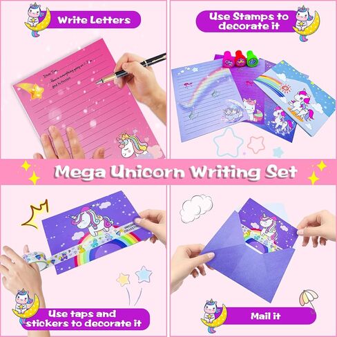 Y YOFUN Unicorns Gifts for Girls - Unicorn Stationary Set, Unicorn Toys for Kids, Art Supplies, Birthday, Christmas Gifts for 6 7 8 9 10 11 12 Years Old Girl, Preteen Craft Toys in Kuwait