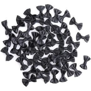 Sowaka 50 Pcs Mini Satin Bows Ribbon Vintage Soft Boutique Flower Bowknot for DIY Crafting Project Appliques Sewing Scrapbooking Wedding Birthday Gift Present Home Party Decoration (Purple)