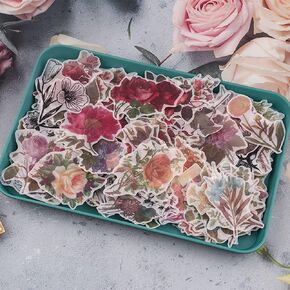 280pcs Vintage Flower Stickers for Scrapbooking, RISYPISY Butterfly Stickers Pack for Journals, Resin Crafts, Calendar, Planner, Cards