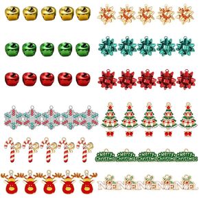 خرز الكريسماس لصنع المجوهرات على شكل ندفة ثلج لطيفة وشجرة عيد الميلاد والرنة وقصب الحلوى لعطلة اكس ماس والاقراط والاساور والمجوهرات in Kuwait