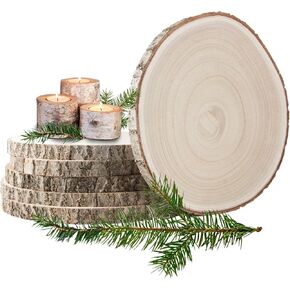 شرائح خشبية كبيرة 12-13 بوصة 6 قطع خشبية دائرية للقطع المركزية 12-13 بوصة أقراص خشبية مستديرة شرائح خشبية غير مكتملة للقطع المركزية/الحرف اليدوية/الديكور/زينة عيد الميلاد in Kuwait