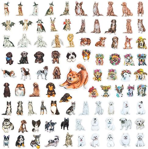 180 قطعة من ملصقات الكلاب اللطيفة 6 موضوعات مع المسترد الذهبي، كلب الراعي، البلدغ، تيدي، بيغل، روتويللر جرو هزلي ملصقات ذاتية اللصق للأطفال ألعاب هدايا للأولاد والبنات زجاجة مياه كمبيوتر محمول، لوح تزلج، لوازم حفلات أعياد الميلاد Scarpbooki in Kuwait
