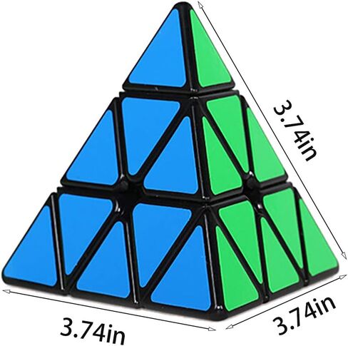 مكعب سرعة هرمي 3X3X3 مكعب هرمي مكعب سرعة هرمي 3x3 لغز مكعب مثلث لغز مكعب سحري للأطفال والكبار (ملصق أسود) in Kuwait