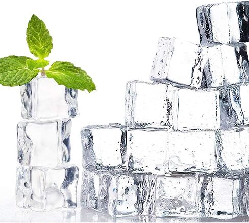 او جي او دي 50 قطعة من مكعبات الثلج المزيفة الشفافة مقاس 20 ملم من الاكريليك، مكعبات ثلج صناعية مربعة الشكل لتزيين المنزل وحفلات الزفاف وحشو المزهرية in Kuwait