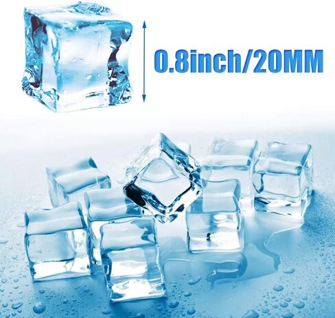 او جي او دي 50 قطعة من مكعبات الثلج المزيفة الشفافة مقاس 20 ملم من الاكريليك، مكعبات ثلج صناعية مربعة الشكل لتزيين المنزل وحفلات الزفاف وحشو المزهرية in Kuwait
