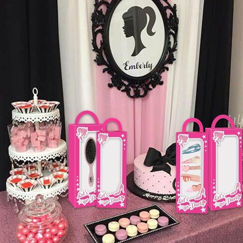 20 قطعة من صناديق هدايا حفلات الدمية الوردية الساخنة، صناديق هدايا لحفلات الفتيات الوردية الساخنة العازبة وحفلات أعياد الميلاد وصناديق الحلوى لدمية التسعينات وحفلات أعياد الميلاد وحفلات أعياد الميلاد وحفلات الزفاف وحفلات الزفاف in Kuwait