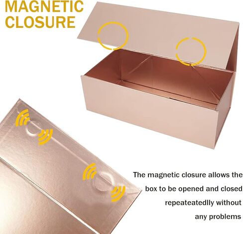 REJODA 2 حزمة من علب هدايا عيد الميلاد مع أغطية مغناطيسية، صندوق هدايا ذهبي وردي للهدايا مع شريط، صندوق اقتراح وصيفة العروس، أعياد الميلاد، هدايا الزفاف، تغليف هدايا فاخرة للنساء in Kuwait