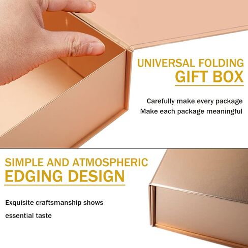 REJODA 2 حزمة من علب هدايا عيد الميلاد مع أغطية مغناطيسية، صندوق هدايا ذهبي وردي للهدايا مع شريط، صندوق اقتراح وصيفة العروس، أعياد الميلاد، هدايا الزفاف، تغليف هدايا فاخرة للنساء in Kuwait