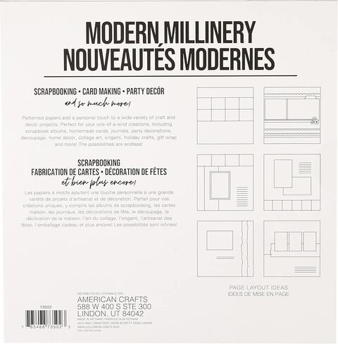 Colorbok Signature Paper Pad, 12" x 12", Modern Millinery,73502 in Kuwait