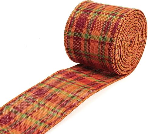ATRBB White and Black Buffalo Plaid Ribbon Wired Edge Gingham Ribbon for Christmas Decoration and Bows Craft,10 Yards by 2.48 Inches (Style 1) in Saudi Arabia