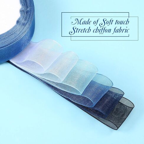 6 Rolls Organza Ribbon Sheer Chiffon Ribbon Bulk for Gift Wrapping Decorating Valentine‘s Day Wedding Birthday Bouquet Garland(25 Yard Each Roll,Dusty Rose) in Saudi Arabia