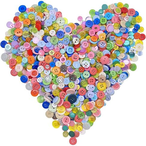 ازرار دائرية بـ 4 فتحات للحرف اليدوية التي تصنعها بنفسك، 0.2 انش الى 0.6 انش، مقاسات متنوعة، 1000 قطعة in Kuwait