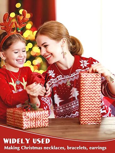 خرز الكريسماس لصنع المجوهرات على شكل ندفة ثلج لطيفة وشجرة عيد الميلاد والرنة وقصب الحلوى لعطلة اكس ماس والاقراط والاساور والمجوهرات in Kuwait