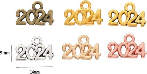 بيناري ايه بي سي دلايات بتصميم قبعة التخرج 2024، دلايات شرابة بتصميم قبعة التخرج 2024، هدية ليلة رأس السنة الجديدة، 100 قطعة (الوان مختلطة)، خليط معدني، خليط معدني in Saudi Arabia
