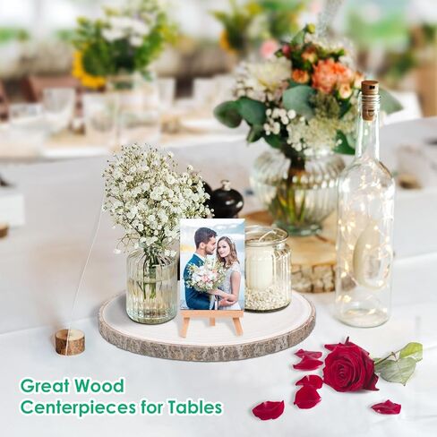 شرائح خشبية كبيرة 12-13 بوصة 6 قطع خشبية دائرية للقطع المركزية 12-13 بوصة أقراص خشبية مستديرة شرائح خشبية غير مكتملة للقطع المركزية/الحرف اليدوية/الديكور/زينة عيد الميلاد in Kuwait