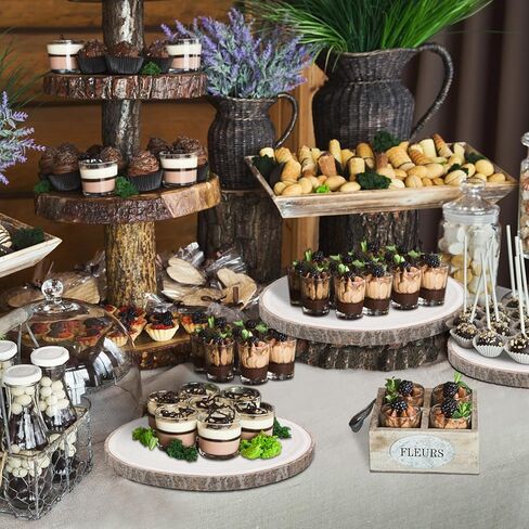 شرائح خشبية كبيرة 12-13 بوصة 6 قطع خشبية دائرية للقطع المركزية 12-13 بوصة أقراص خشبية مستديرة شرائح خشبية غير مكتملة للقطع المركزية/الحرف اليدوية/الديكور/زينة عيد الميلاد in Kuwait