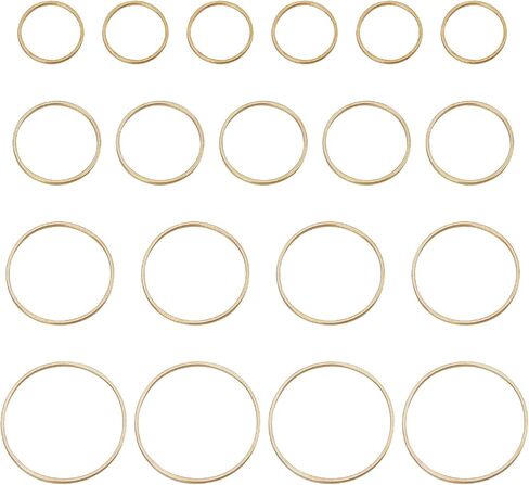 Shapenty 4 Sizes 15mm 20mm 25mm 30mm Brass Hollow Circle Pendant Charm Links Open Bezel Frames Connectors Round Beading Hoop Earrings for Necklace Bracelet Jewelry Making Resin Craft, 48PCS in Saudi Arabia