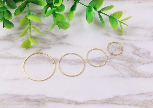 Shapenty 4 Sizes 15mm 20mm 25mm 30mm Brass Hollow Circle Pendant Charm Links Open Bezel Frames Connectors Round Beading Hoop Earrings for Necklace Bracelet Jewelry Making Resin Craft, 48PCS in Saudi Arabia