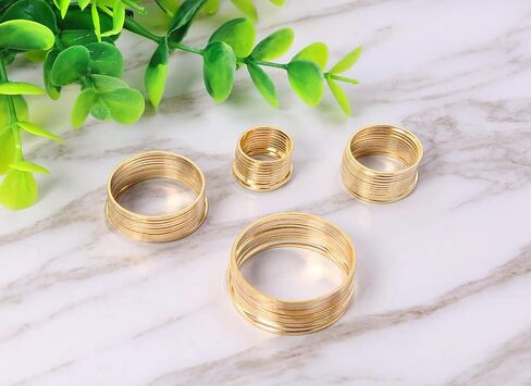 Shapenty 4 Sizes 15mm 20mm 25mm 30mm Brass Hollow Circle Pendant Charm Links Open Bezel Frames Connectors Round Beading Hoop Earrings for Necklace Bracelet Jewelry Making Resin Craft, 48PCS in Saudi Arabia