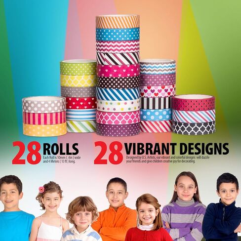 BeeTape Washi Tape, Great for Washi Tape Kawaii Set Gift, 28 Rolls 10mm Arts and Crafts, Decorative Masking Craft Tapes for Scrapbook, DIY Bullet Journal, Planner in Saudi Arabia