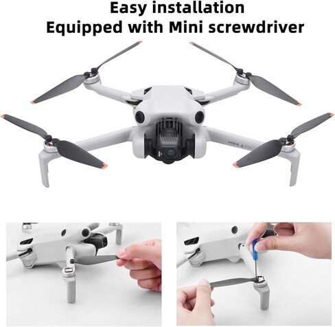 16 قطعة من مراوح ميني 4 برو لطائرة درون دي جيه اي ميني 4 برو بجناح خفيف الوزن مع ملحقات براغي، برتقالي in Kuwait