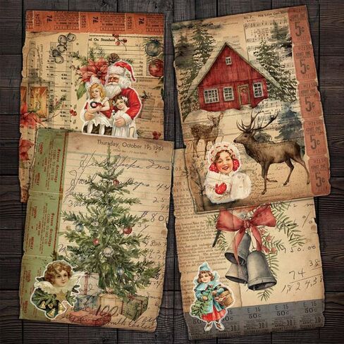 100 Pcs Christmas Stickers Non-Repeating Retro Santa Claus Stickers Christmas Decoration,Waterproof Holiday Stickers for Scrapbook,Cards,Junk Journals, Laptop,Water Bottles (Santa 100 Pcs) in Kuwait