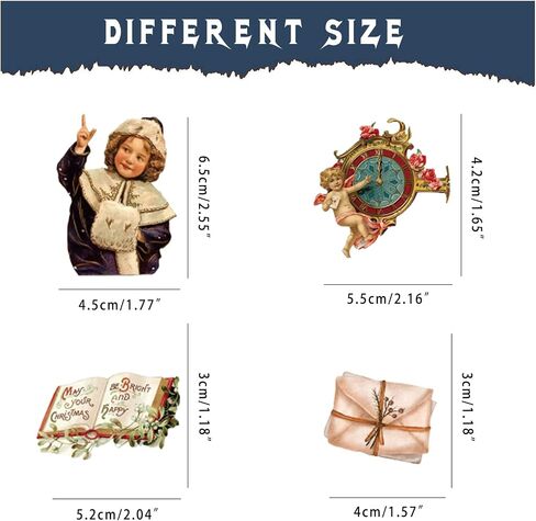 100 Pcs Christmas Stickers Non-Repeating Retro Santa Claus Stickers Christmas Decoration,Waterproof Holiday Stickers for Scrapbook,Cards,Junk Journals, Laptop,Water Bottles (Santa 100 Pcs) in Kuwait