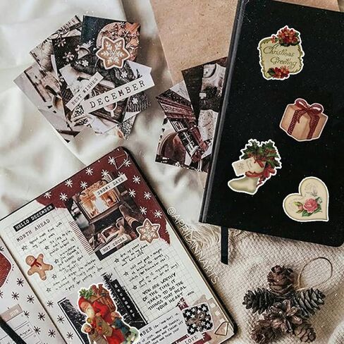 100 Pcs Christmas Stickers Non-Repeating Retro Santa Claus Stickers Christmas Decoration,Waterproof Holiday Stickers for Scrapbook,Cards,Junk Journals, Laptop,Water Bottles (Santa 100 Pcs) in Kuwait