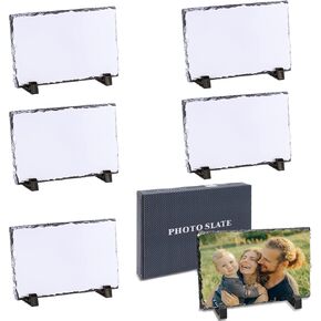 عبوة من 6 قطع من الواح التسامي من لونكويفي، اطار صور من الحجر الصخري غير لامع نقل الحرارة، لوحة صور مخصصة مع حامل عرض، ديكور هدايا يمكنك صنعها بنفسك in Kuwait