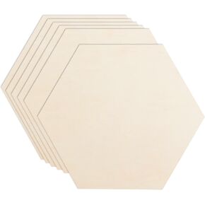 6 Pack Unfinished Wooden Hexagon Cutouts 12 x 10.2 Inch Wooden Hexagon Blanks Slices Natural Wood Hexagon Shape Plaque Board for DIY Crafts Painting Staining Coaster Home Honeycomb Decor in Saudi Arabia