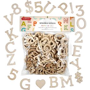 Incraftables Wooden Letters for Crafts (2 inch Big). A-Z Alphabet Unfinished Wood Letter with 0-9 Numbers & Symbols (172 pcs). Best Large & Small Craft Natural ABC Words Pieces for DIY Wall Decor