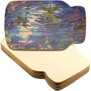 8 عبوات من قصاصات ميسون خشبية غير منتهية مقاس 30.48 سم من Newbested ، قطع خشبية طبيعية فارغة على شكل جرة ماسون للطلاء، الحرف اليدوية والديكورات المنزلية in Kuwait