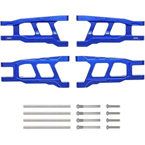 Aluminum Suspension A Arms for 1/10 Traxxas Rustler Slash Stampede Hoss 4WD 4x4 Upgrade Parts Replacement of Part 3655 (Dark Blue)