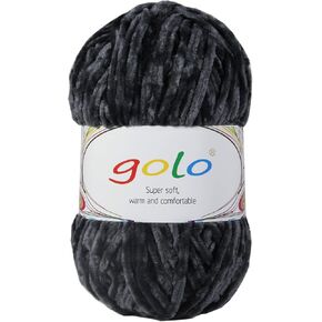 golo Chenille Yarn for Baby Blanket Yarn 3.5 oz Soft Chenille Yarn for Hand Knitting (3.0oz, Black) in Kuwait