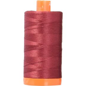 aurifil a1050 – 2460 سادة 50 WT 1422yds Carmine أحمر داكن MAKO خيط من القطن