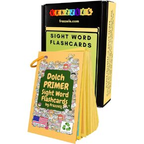 بطاقات فلاش Dolch Primer Sight Words مع صور للأعمار من 5 سنوات فما فوق، من رياض الأطفال والصف الأول للأطفال