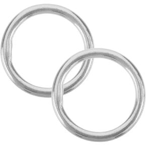 MroMax 2Pcs M3x20mm 304 Stainless Steel Welded O Rings Buckle 1.02" OD x 0.79" ID x 0.12" Thickness Seamless O-Rings for DIY Accessories Hardware Bags Ring Belts Craft Silver Tone