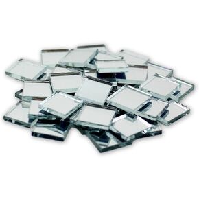 0.5 inch Small Tiny Round Craft Mirrors Bulk 50 Pieces Mirror Mosaic Tiles