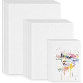 100 Sheets 3 Sizes Watercolor Paper Bulk Painting White Cold Press Paper Water Color Paper for Artists Kids Watercolorists Students Child Art Drawing Beginning, 4 x 6 Inch, 5 x 7 Inch, 9 x 12 Inch in Kuwait