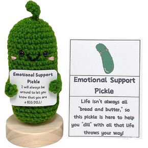 Emotional Support Pickle Cucumber, Handmade Crochet Pickled Cucumber Knitted Doll, Easter Gift for Women Friends (Pickle Bowknot) in Saudi Arabia