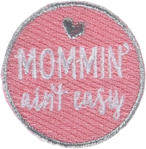 Simplicity Momin' Ain't Easy Iron On Applique Patch for Clothes, Backpacks, and Accessories, 1.75" D, Multicolor in Saudi Arabia