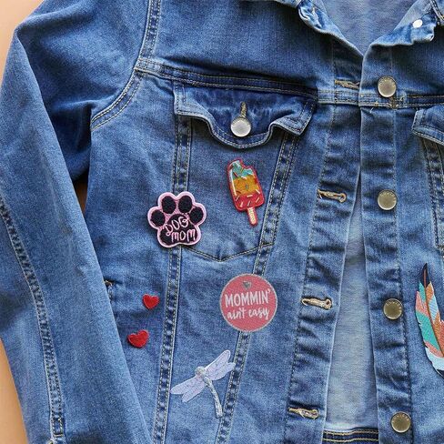 Simplicity Momin' Ain't Easy Iron On Applique Patch for Clothes, Backpacks, and Accessories, 1.75" D, Multicolor in Saudi Arabia