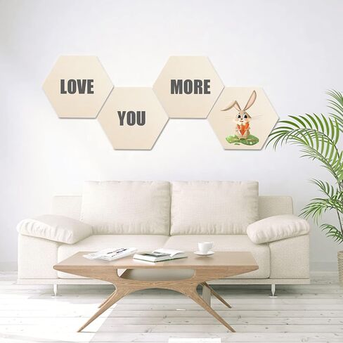 6 Pack Unfinished Wooden Hexagon Cutouts 12 x 10.2 Inch Wooden Hexagon Blanks Slices Natural Wood Hexagon Shape Plaque Board for DIY Crafts Painting Staining Coaster Home Honeycomb Decor in Saudi Arabia