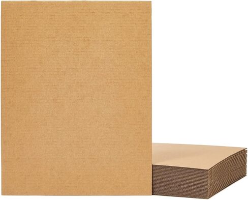 24 Sheets 8.5x11 Corrugated Cardboard Backing, Inserts for Dividers, Packing, Mailing, Crafts (Brown) in Saudi Arabia