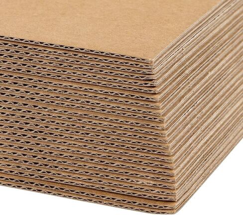 24 Sheets 8.5x11 Corrugated Cardboard Backing, Inserts for Dividers, Packing, Mailing, Crafts (Brown) in Saudi Arabia