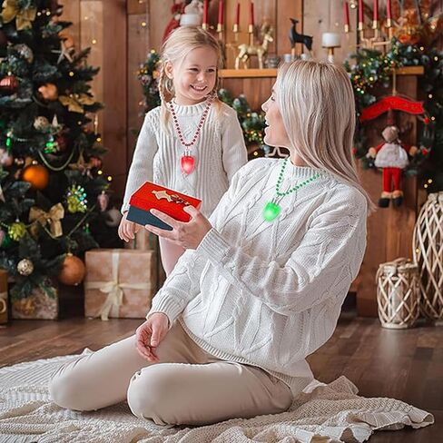 DAVAXI 6 Pcs Light Up Christmas Necklaces LED Christmas Necklace Xmas Glitter Light Bulbs Choker Necklace Christmas Bulb Necklace Light Party Favors Flashing Christmas Accessories Xmas Party Favors in Kuwait