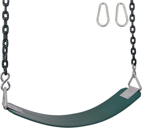 Swing Set Stuff Inc. مقعد حزام مطاطي تجاري مع سلسلة مغطاة بشعار SSS سلسلة مطلية بالمطاط التجارية 8.5 بوصة in Saudi Arabia